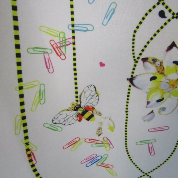 PICCIONE PICCIONE Made In Italy Colorful Abstract Print Dress with Bees--Size 42 - Picture 6 of 9